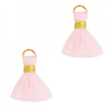 Quaste Ibiza Style 1.5cm Gold-light pink
